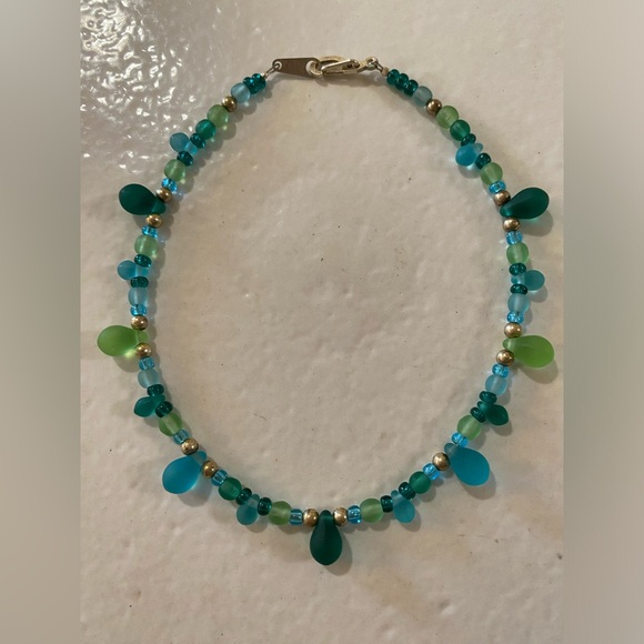 Beaded Seaglass Anklet - Picture 1 of 5